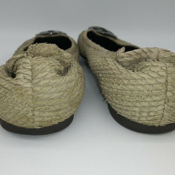 Tory Burch Snake Embossed Reva Flat Shoes Size 8 M - Picture 5 of 6